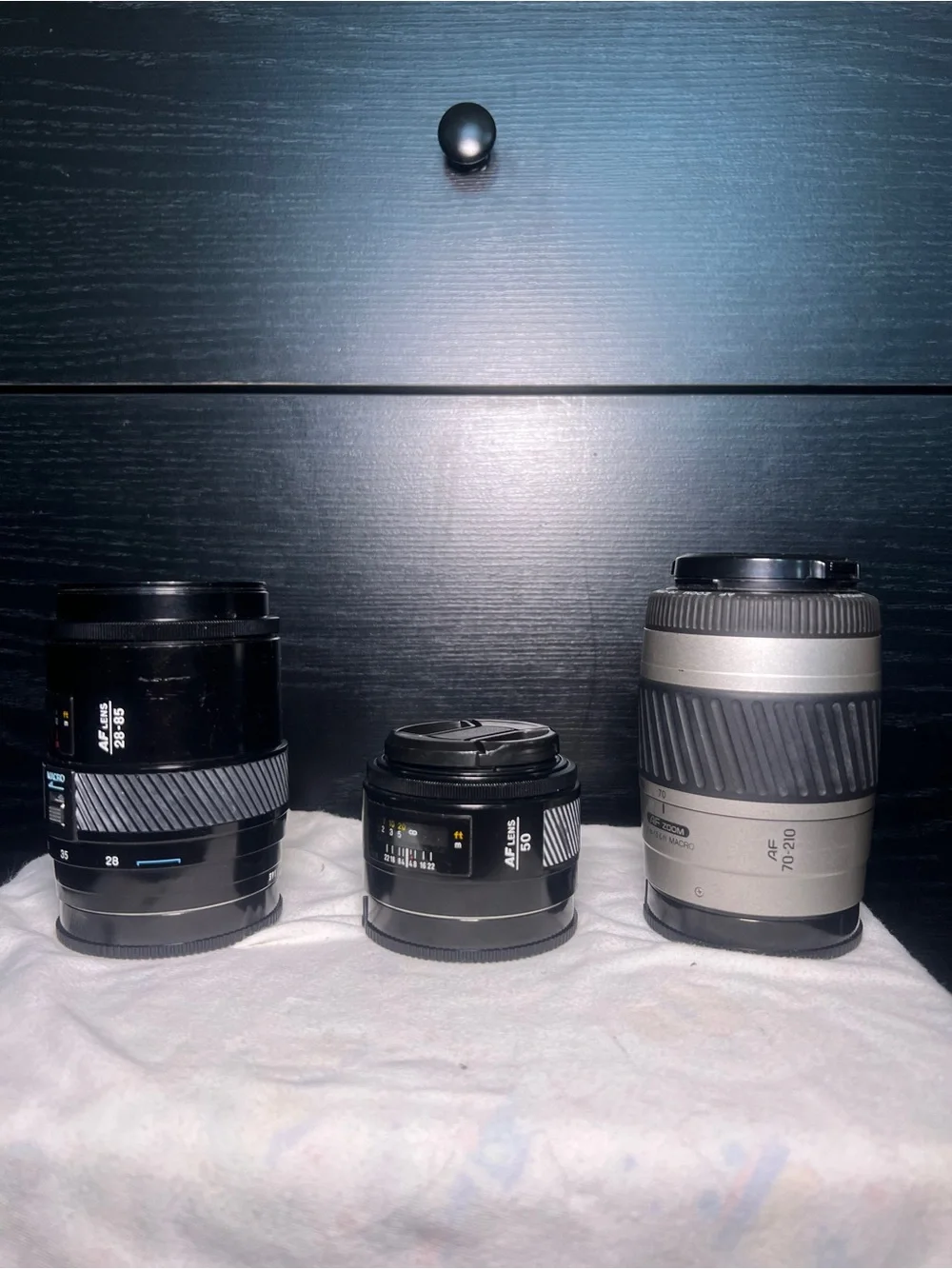 📸Minolta Maxxum AF Lens Bundle-28-85mm (3.5), 50mm (1.4), and 70-210MM (4.5)
